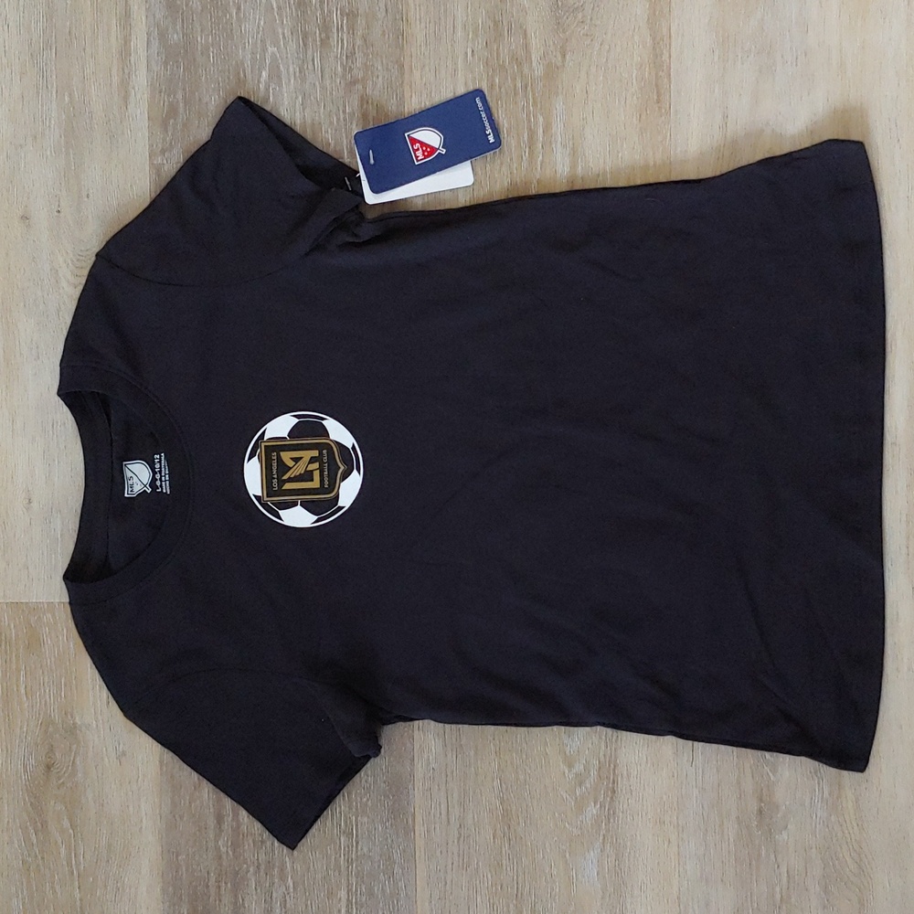 NWT MLS LAFC Los Angeles FC Youth Girls T-Shirt Black Size L (10/12)